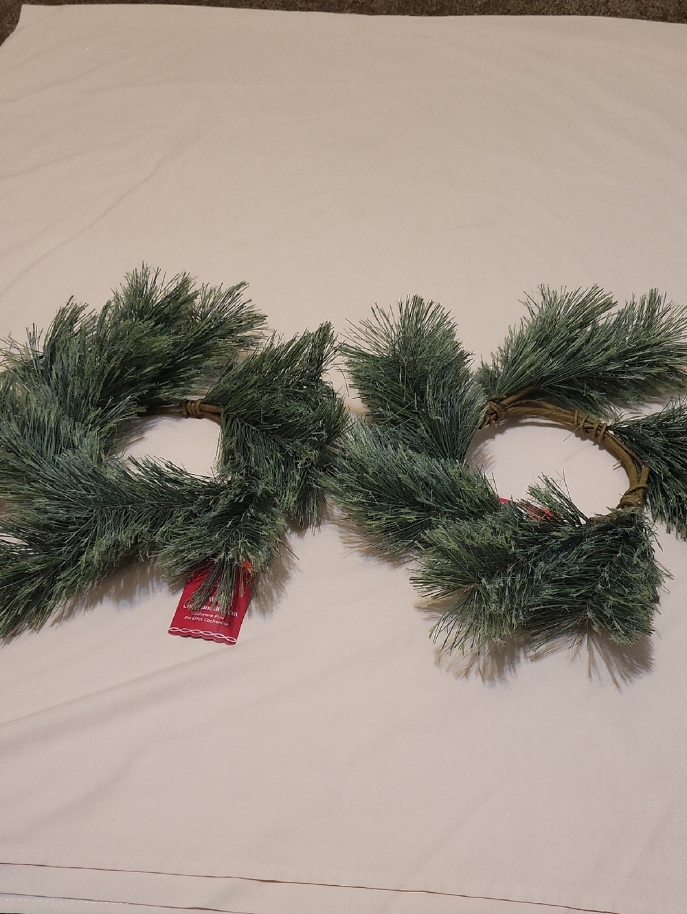 2 12 Inch Faux Pine Wreaths
